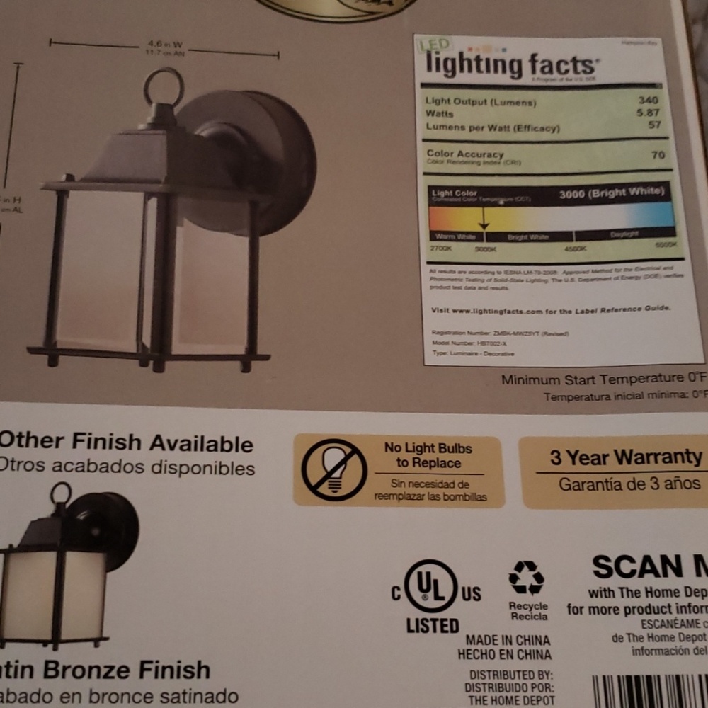 ★Wall lantern NWOT - Picture 4 of 4